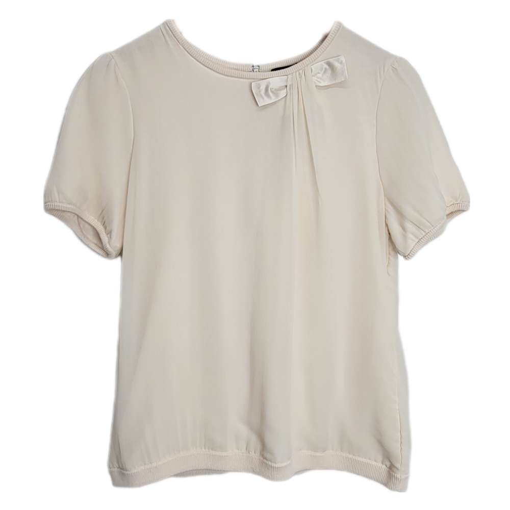 Ann Taylor Cream Silk/Merino Wool Blend Sweater